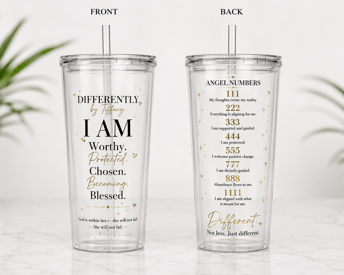 Differently by Tiffany “I AM” Angel Number 16oz Tumbler