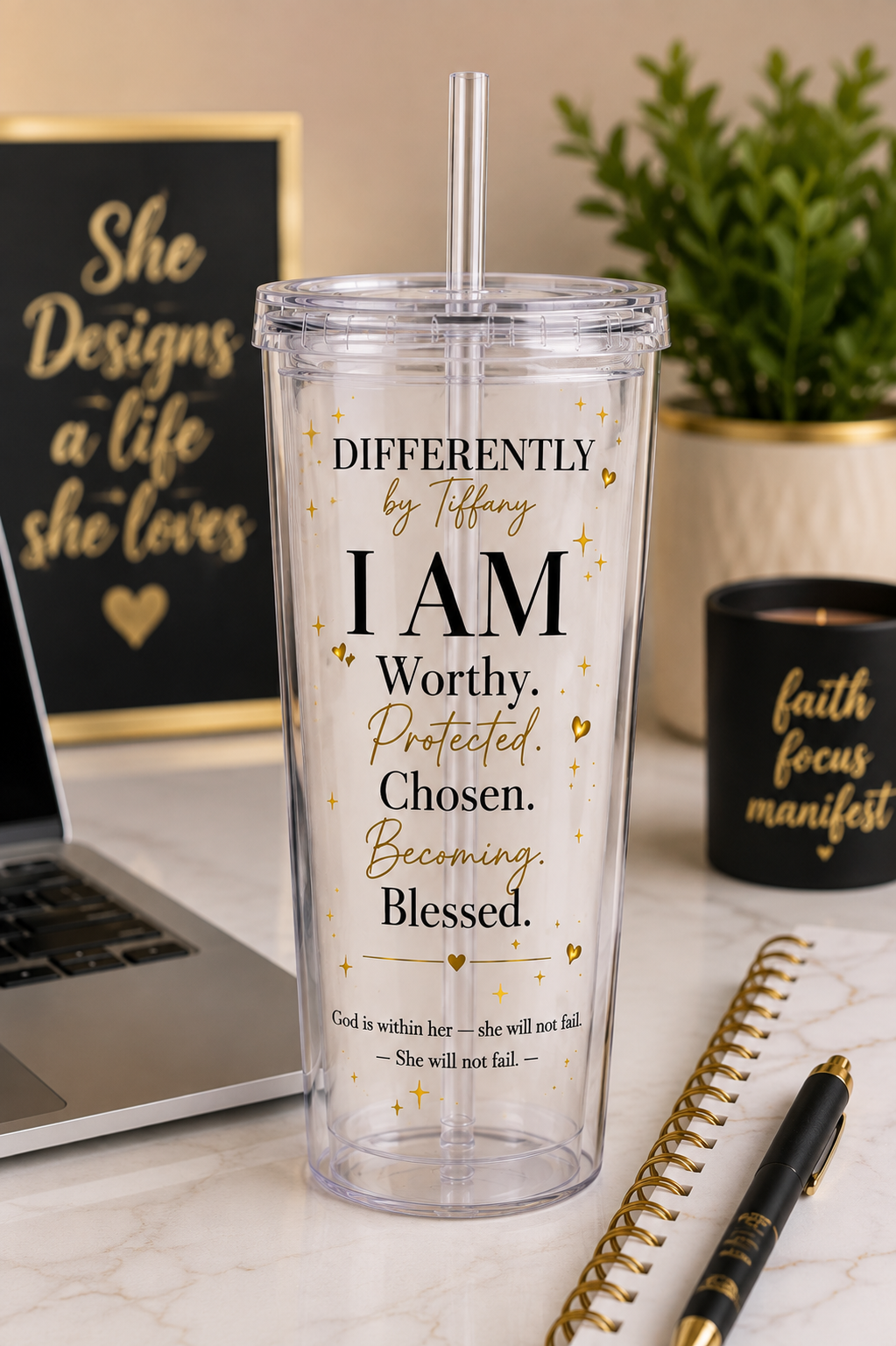 Differently by Tiffany “I AM” Angel Number 16oz Tumbler